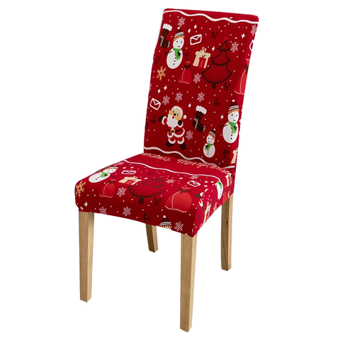 Chair Cover Red Little Santa Maroon Tree Design Anti Dirt Elastic Slipcovers