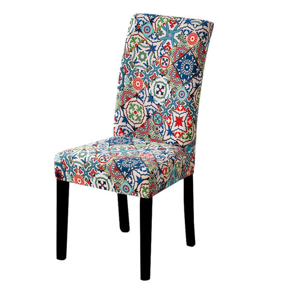 Chair Cover Tile Pattern Design Anti Dirt Elastic Material For Dining Room Slipcovers