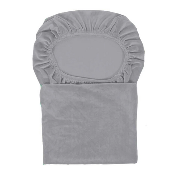 Set Of Velvet Gray Stretch Dining 6 Chair Covers
