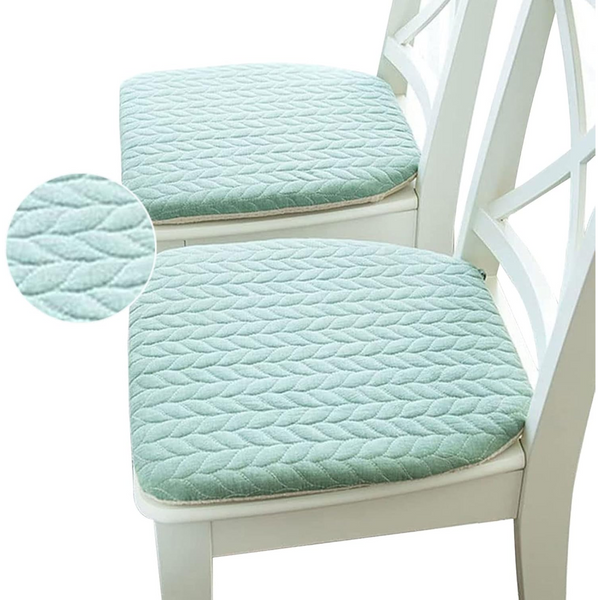 Chair Cushions 2 Pieces Seat Removable And Washable With Straps Kitchen 40 X 43 Cm Covers Suitable For Garden Chairs Dining Or Office Green Cushions &