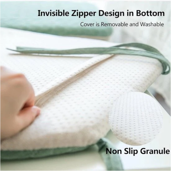 Chair Cushions 2 Pieces Seat Removable And Washable With Straps Kitchen 40 X 43 Cm Covers Suitable For Garden Chairs Dining Or Office Green Cushions &