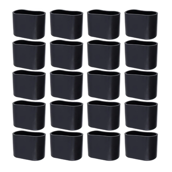 Chair Leg Caps 20 Pieces Protectors Pvc Oval Furniture Floor Suitable For Protection 16Mm X 34Mm Black Furniture Parts