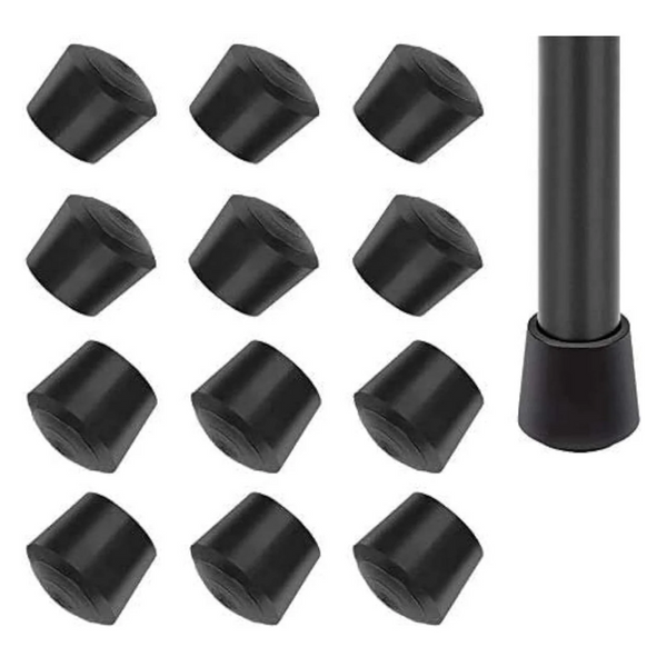 12 Piece Rubber Chair Leg Covers Inch Black Furniture Parts