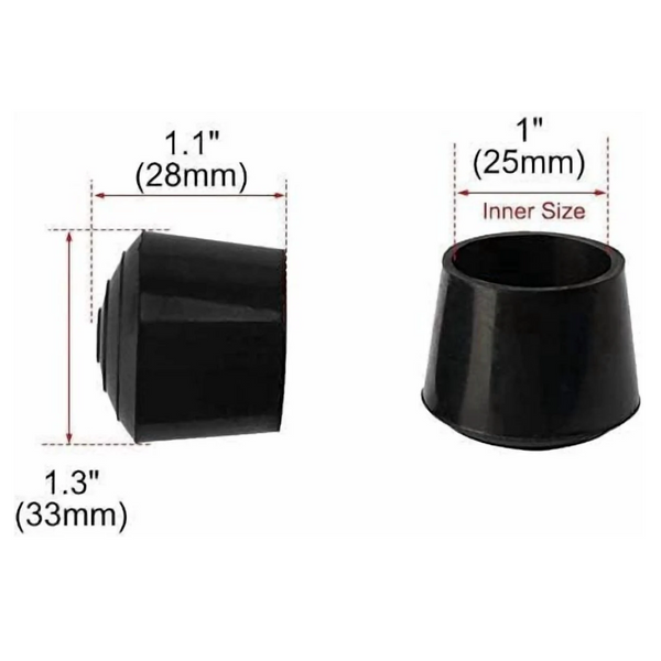 12 Piece Rubber Chair Leg Covers Inch Black Furniture Parts