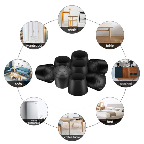 Chair Protectors Set Of 16 Furniture | Felt Leg Black Furniture Parts