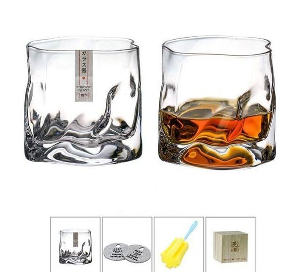 Cocktail & Liquor Glasses Japanese Crumpled Paper Whiskey Glass Barware Sets Father's Day Gift Idea