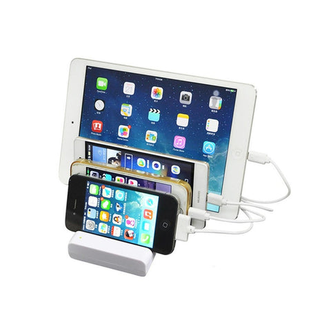 Universal 4 Port Usb Charging Bracket Base For Mobile Phones White