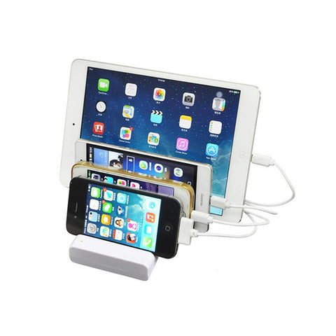 Universal 4 Port Usb Charging Bracket Base For Mobile Phones White Mounts & Holders