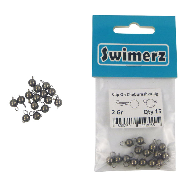 Swimerz 2Gm Cheburashka Clip On Jig Head Tungsten 15 Pack Baits & Lures