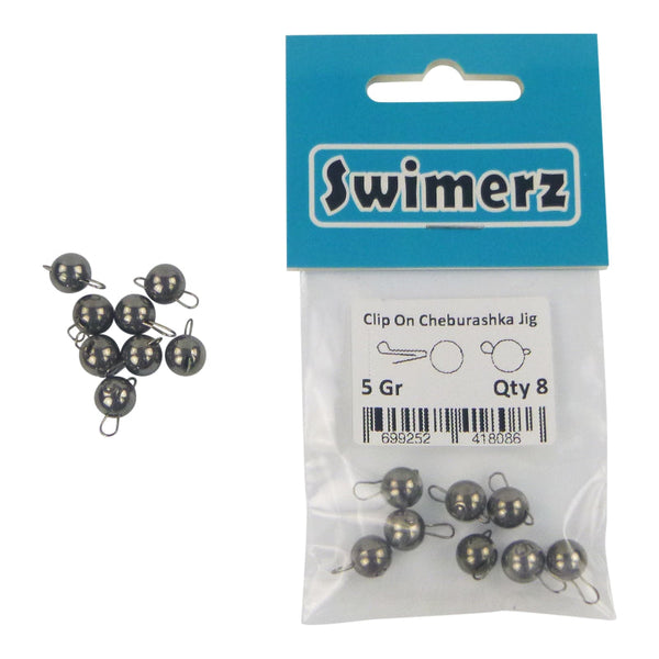 Swimerz 5Gm Cheburashka Clip On Jig Head Tungsten 8 Pack Baits & Lures