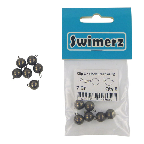 Swimerz 7Gm Cheburashka Clip On Jig Head Tungsten 6 Pack Baits & Lures