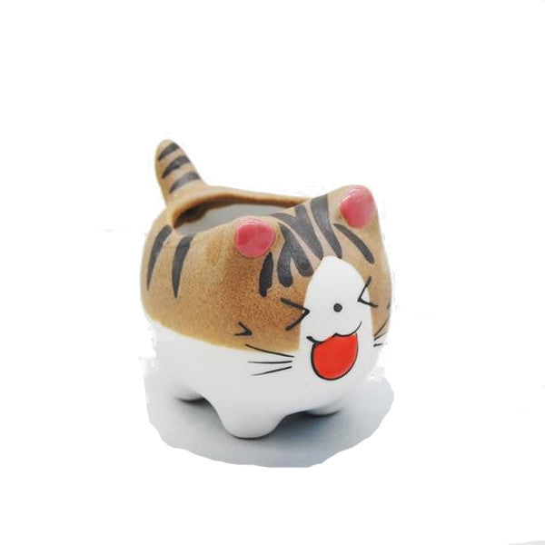 Cheeky Cat Cute Succulent Mini Flower Pot Desktop Decor Baskets Pots Window Boxes