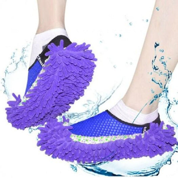 Chenille Mopping Slippers Quick Pair Floor Polishing Dusting Practical Cleaning Shoes Blue Mops Brooms & Scrubbers