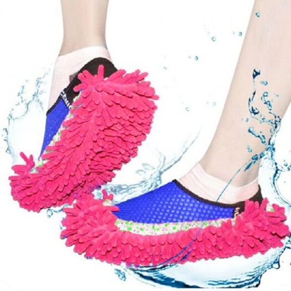Chenille Mopping Slippers Quick Pair Floor Polishing Dusting Practical Cleaning Shoes Blue Mops Brooms & Scrubbers