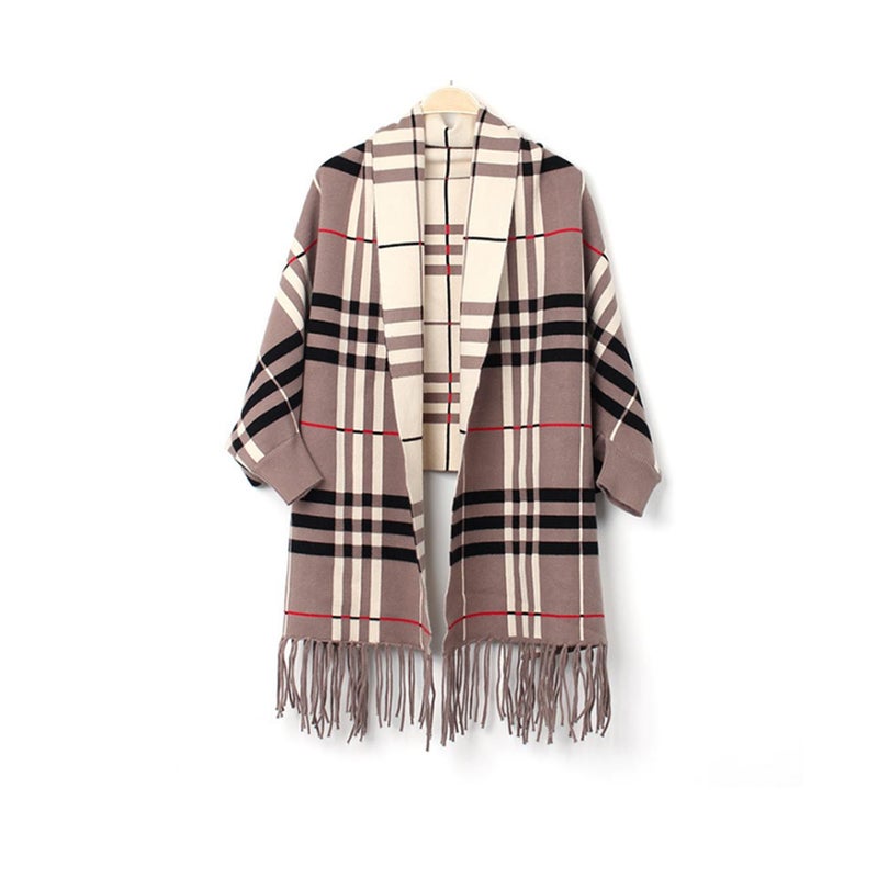 Chequer Shawl Autumn Winter Fashion Lady Liuzhou Scarf 2 Scarves & Wraps