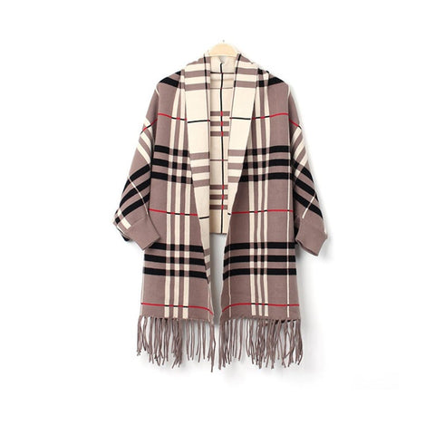 Chequer Shawl Autumn Winter Fashion Lady Liuzhou Scarf 2 Scarves & Wraps