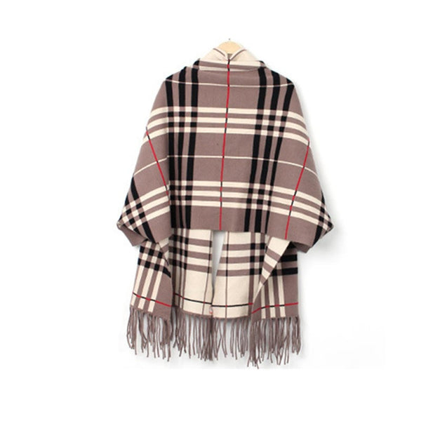 Chequer Shawl Autumn Winter Fashion Lady Liuzhou Scarf 2 Scarves & Wraps