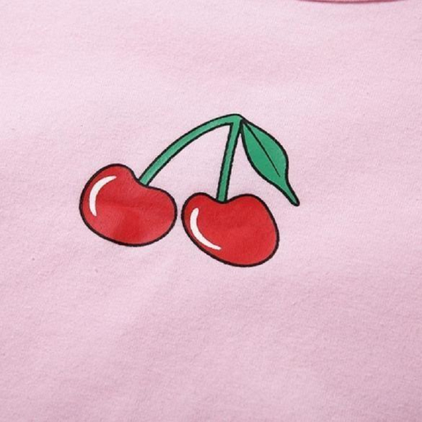 Cherry Baby Belly Shirt Crop Top