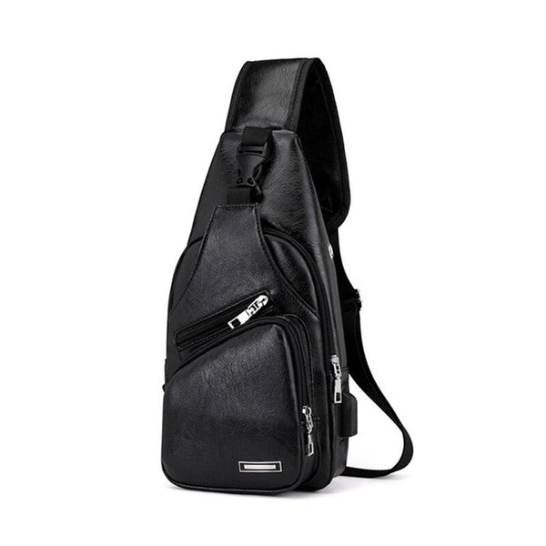 Messenger Bag Leather Men Chest Crossbody Shoulder Sling Bags