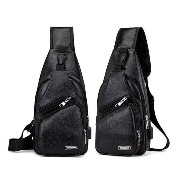 Messenger Bag Leather Men Chest Crossbody Shoulder Sling Bags