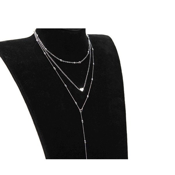 Veile Studios Chic Bohemian Beads And Heart Multilayer Long Necklace Necklaces & Pendants