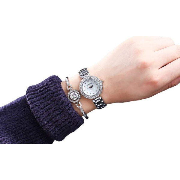 Veile Studios Women's Chic Serene And Bracelet Set 2Pcs Lady Gift Watches