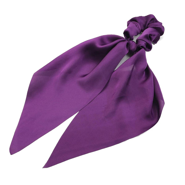 Chiffon Ponytail Scarf Bow Elastic Hair Rope Tie Scrunchies Ribbon Bands Black Hair Accessories