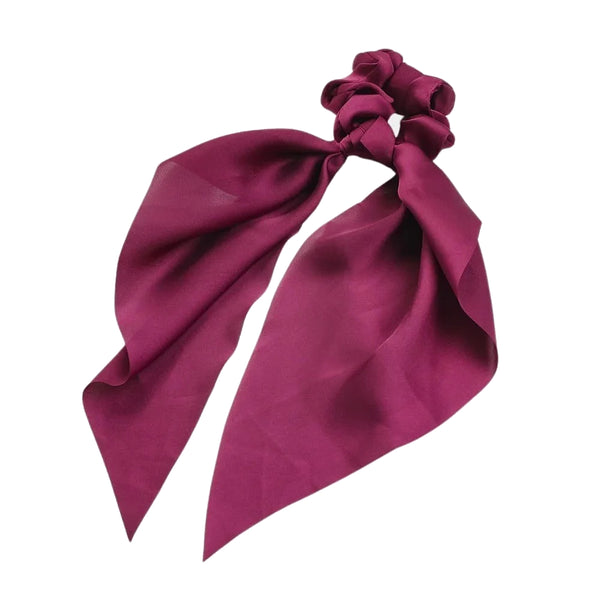 Chiffon Ponytail Scarf Bow Elastic Hair Rope Tie Scrunchies Ribbon Bands Black Hair Accessories