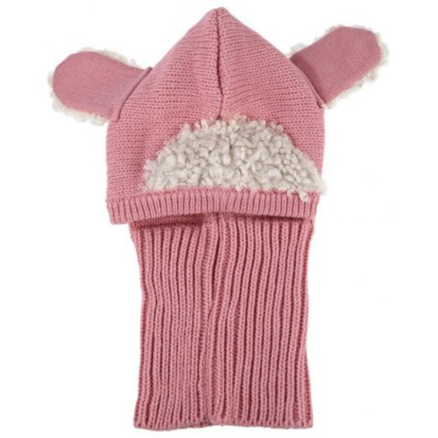 Children Adorable Animal Patchwork Hooded Cowl Pink