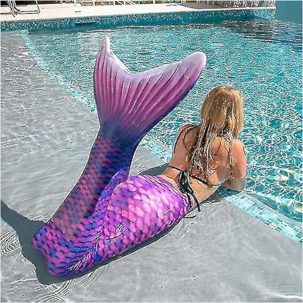 Children's Durable Mermaid Tail For Swimming Monofin Included Perfect Purple Adult Dress Up Costumes