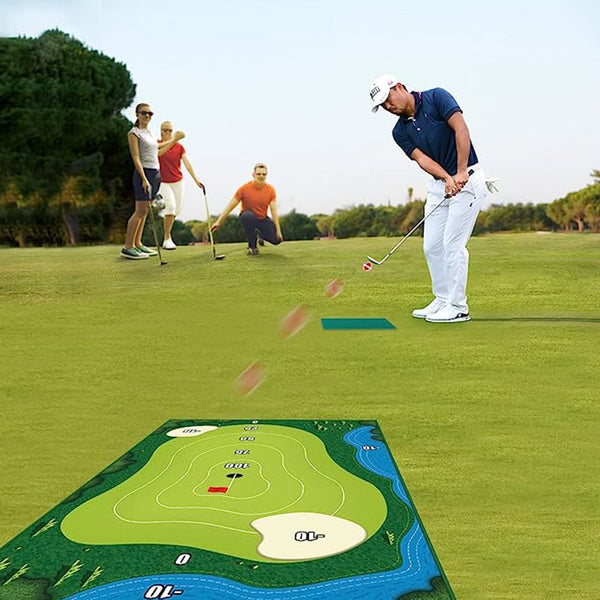 Chipping Golf Game Mat Set Practice Play Indoor Outdoor Games Equipment