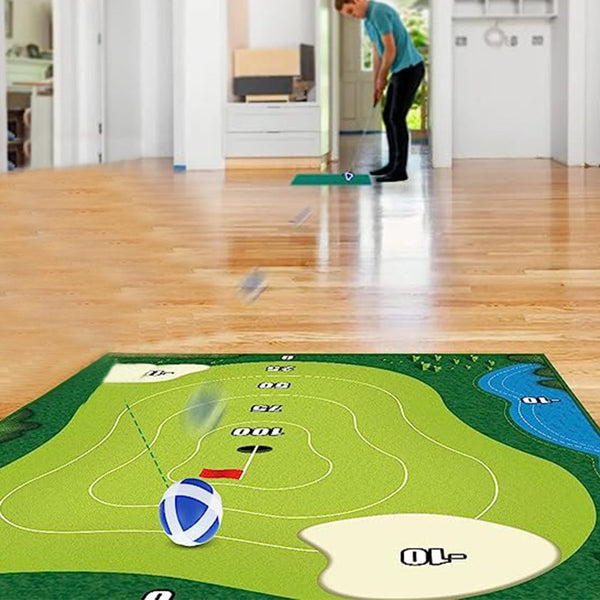 Chipping Golf Game Mat Set Practice Play Indoor Outdoor Games Equipment