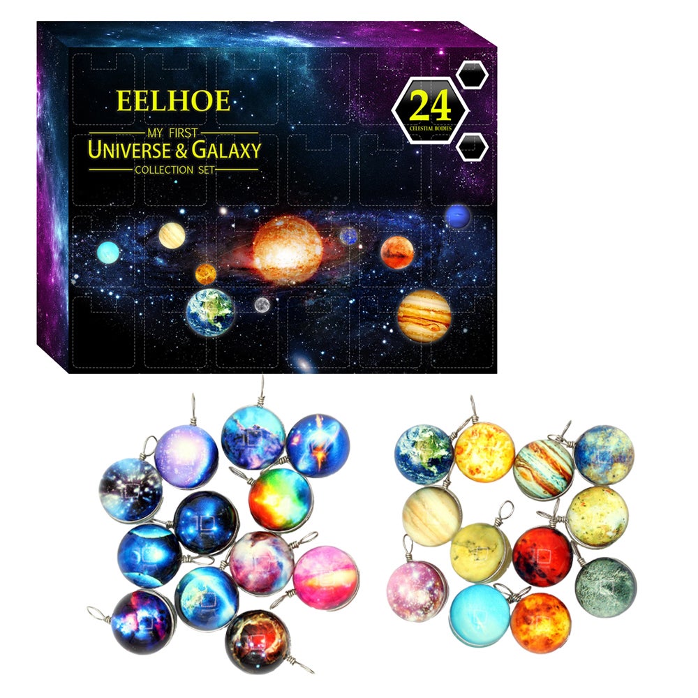 Seasonal Decorations Christmas 24 Days Toy Set Universe Galaxy Planet Advent Calendar Cosmic