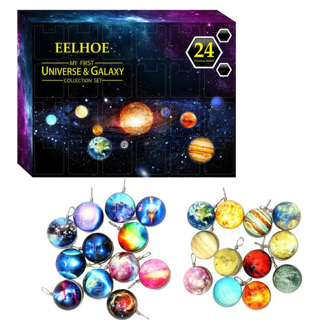 Christmas 24 Days Toy Set Universe Galaxy Planet Advent Calendar Cosmic Seasonal Decorations