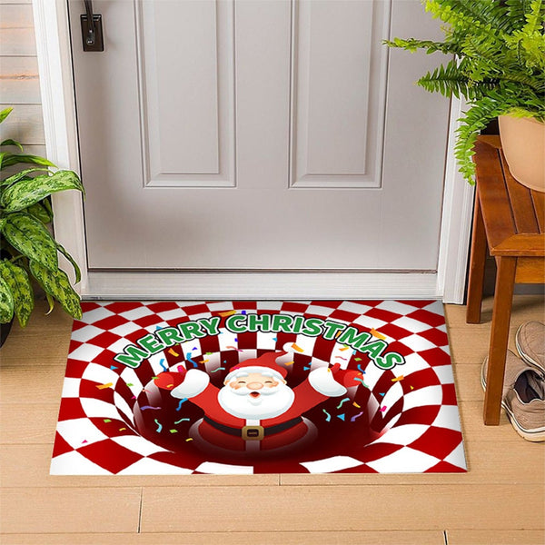 Christmas 3D Printed Illusion Living Room Floor Door Mat Antislip Santa Rugs & Carpets