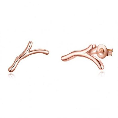 Christmas Antler Earrings With Rose Gold Studs