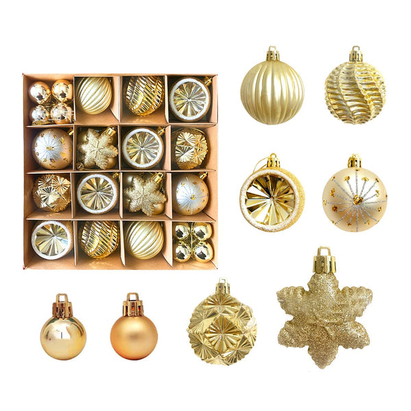 Christmas Ball Ornaments Tree Decoration Box Gift Glittering Seasonal Decorations