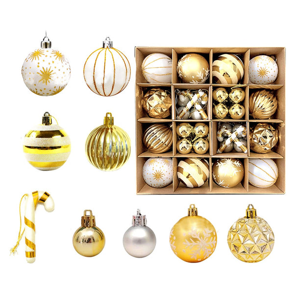 Christmas Ball Ornaments Tree Decoration Box Gift Glittering Seasonal Decorations