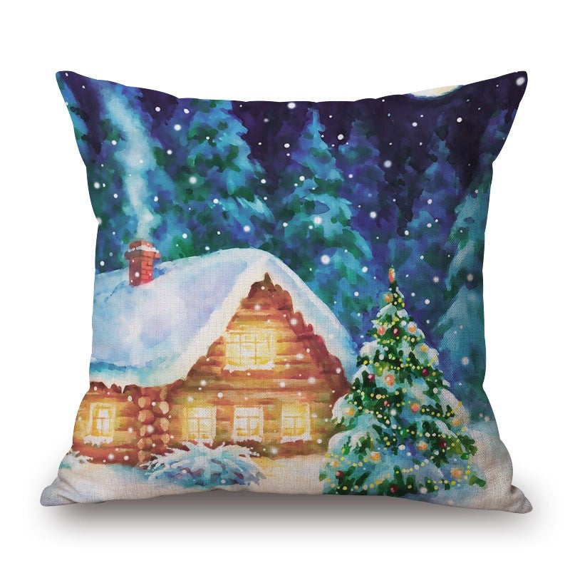 Christmas Cotton Linen Pillow Cover Cushions & Decorative Pillows