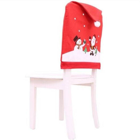 Christmas Cover Santa Claus Chair Set Holiday Decorations