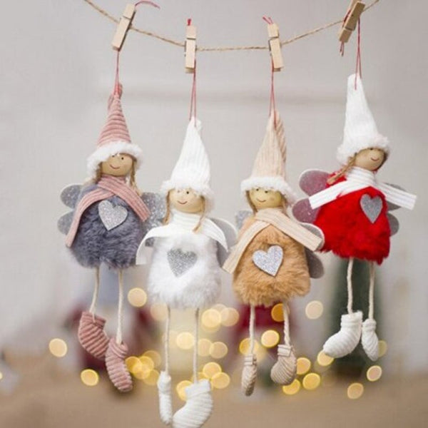 Christmas Decoration Angel Cute Plush Doll 4Pcs Multi
