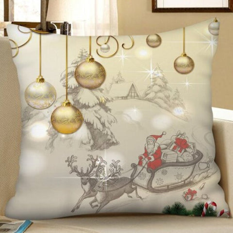 Christmas Decoration Digital Printing Square Pillow Case Sofa Cushion Cover Multi W18 X L18 Inch