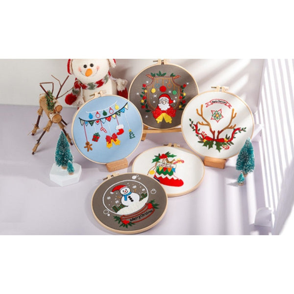 Christmas Diy Cross Stitch Embroidery Starter Kit Set For Beginners Cross Stitch Kits