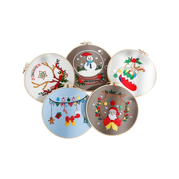 Christmas Diy Cross Stitch Embroidery Starter Kit Set For Beginners Cross Stitch Kits