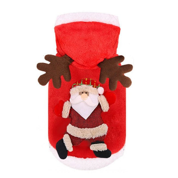 Pet Christmas Winter Clothes Cosplay Costume Hoodie Jacket Cute Cat Puppy Outfit Dog Costumes