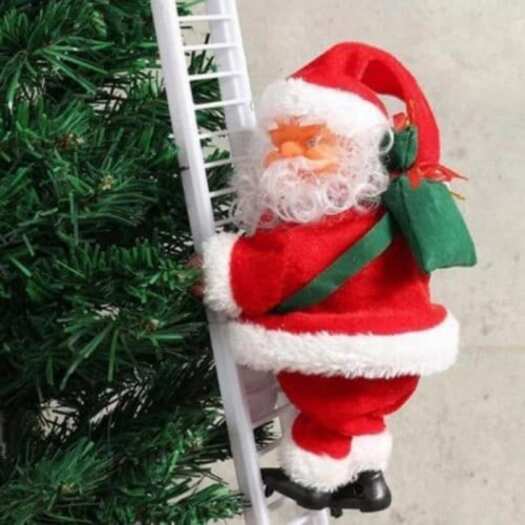Christmas Decorations Gift Electric Ladder Santa Claus Party Music Toy Without Battery Seasonal Decorations