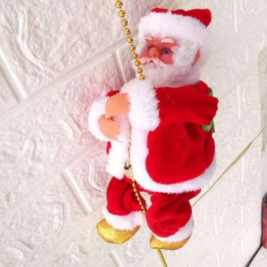 Christmas Decorations Gift Electric Ladder Santa Claus Party Music Toy Without Battery