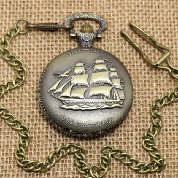 Christmas Gift Oldsailboat Bronze Quartz Watch