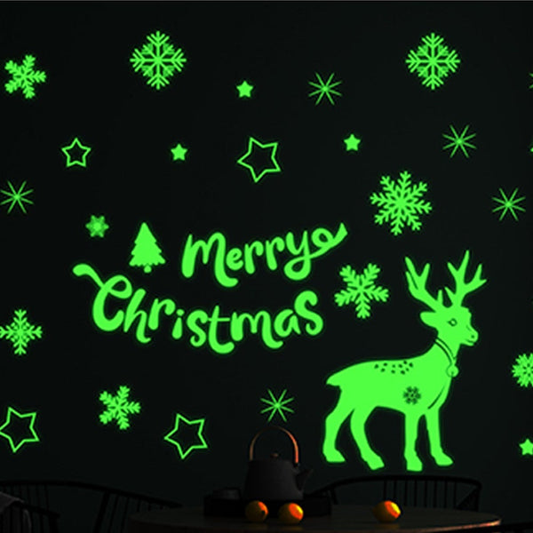 Christmas Glow In The Dark Window Decoration Stickers Seasonal Decorations