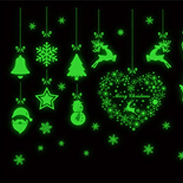 Christmas Glow In The Dark Window Decoration Stickers Seasonal Decorations